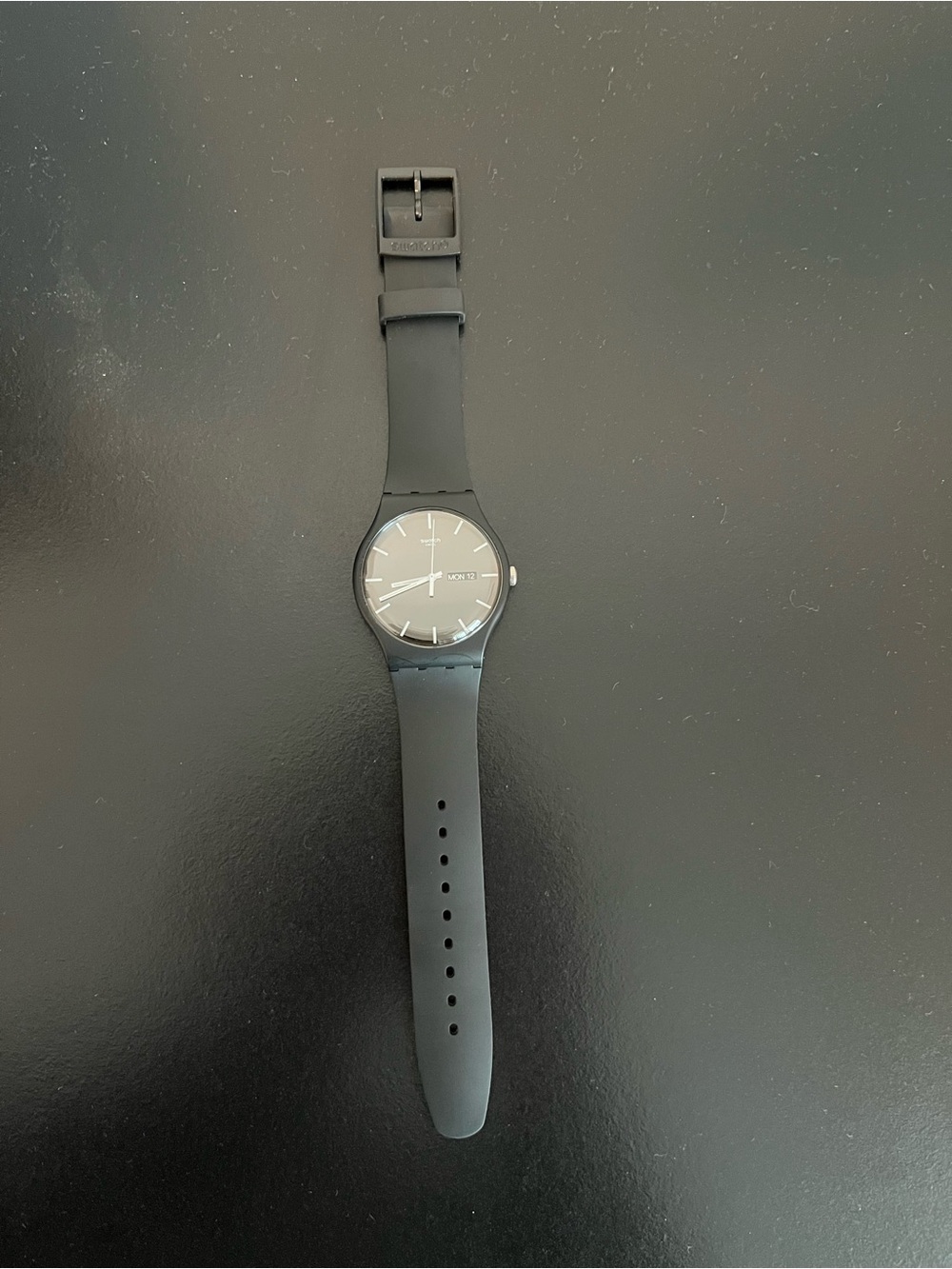 Swatch Black Silicone Strap Watch - Picture 2 of 3